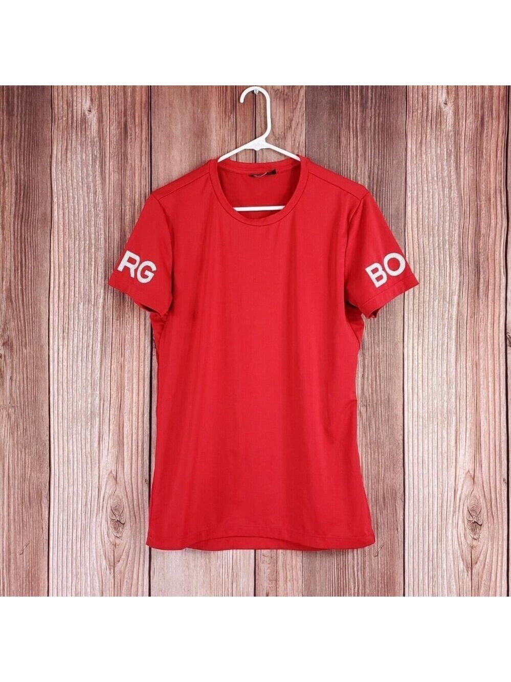 Bjorn Borg Mens Size Large Hydro Pro Active Performance Athletic T-Shirt Tee Red